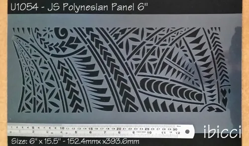 ibicci JS Polynesian Cake Panel Stencil - 6"
